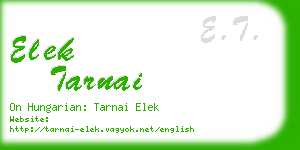 elek tarnai business card